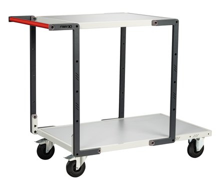 Servante 2 plateaux mélaminé + roues CC 250 kg - FIMM - 884722111