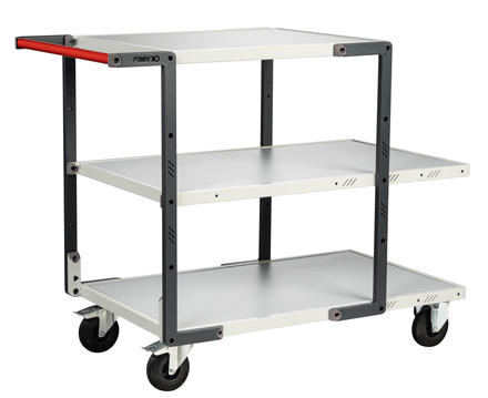 Servante 3 plateaux mélaminé + roues CC 250 kg - FIMM - 884722115