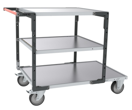 Servante Flat-Pack 3 plateaux tôle charge 400 kg - FIMM - 884732445