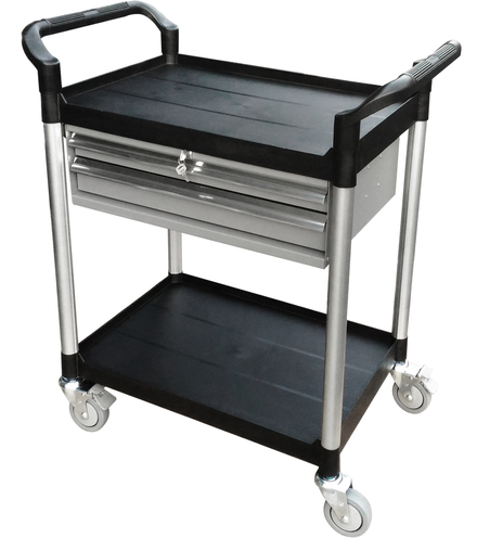 Desserte 250 kg alu 2 plateaux 680x450 mm plastique 2 tiroirs FIMM - 885007672