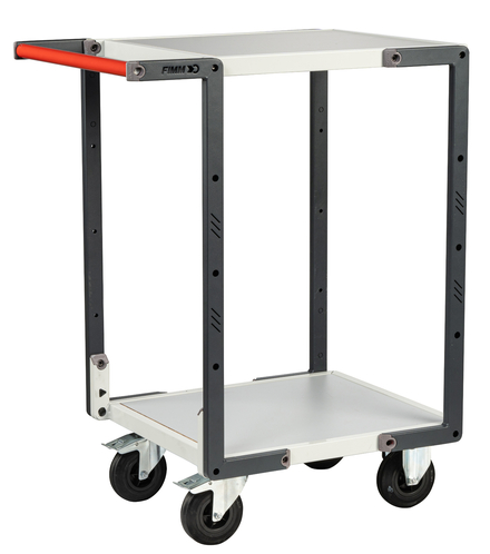 Servante montée 2 plateaux mélaminé 550x500 mm roues CC 250 kg - FIMM - 886720111