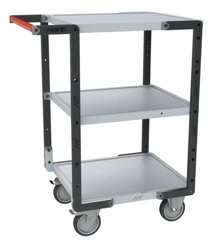 Servante montée 3 plateaux mélaminé 550x500 mm roues TPE 250 kg - FIMM - 886720122