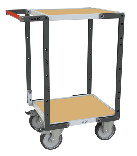 Servante montée 2 plateaux médium 550x500 mm roues TPE 400 kg - FIMM - 886720241
