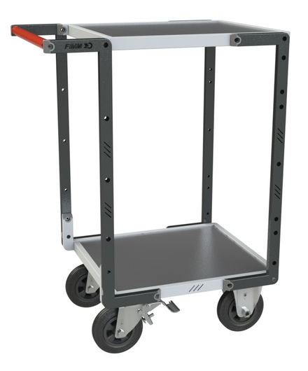 Servante montée 2 plateaux tôle 550x500 mm charge 400 kg - FIMM - 886720331
