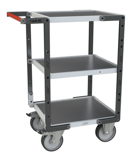 Servante montée 3 plateaux tôle 550x500 mm charge 400 kg - FIMM - 886720342