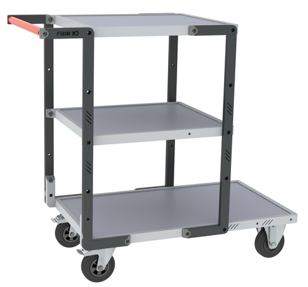 Servante montée 3 plateaux mélaminé + roues CC 250 kg - FIMM - 886721113