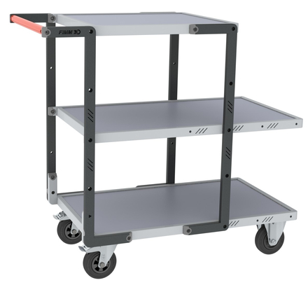Servante montée 3 plateaux mélaminé + roues CC 250 kg - FIMM - 886721115