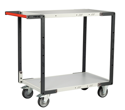 Servante montée 2 plateaux mélaminé 850x500 mm roues TPE 250 kg - FIMM - 886721122