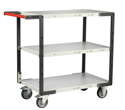 Servante montée 3 plateaux mélaminé 850x500 mm roues TPE 250 kg - FIMM - 886721124