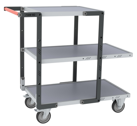 Servante montée 3 plateaux mélaminé + roues TPE 250 kg - FIMM - 886721125
