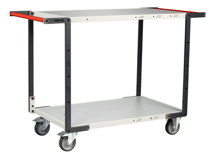 Servante montée 2 plateaux mélaminé double poignées 850x500 mm roues TPE 250 kg - FIMM - 886721126