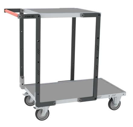 Servante montée 2 plateaux tôle galva + roues TPE 250 kg - FIMM - 886721321