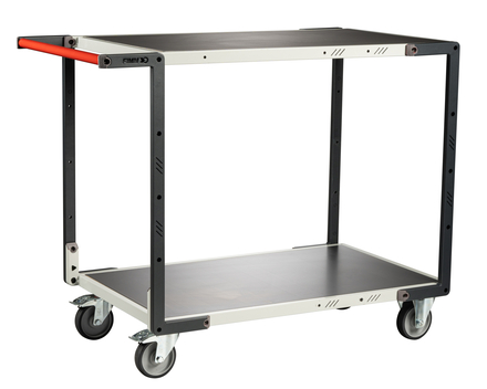 Servante montée 2 plateaux tôle, 850x500 mm, roues TPE, 250 kg - FIMM - 886721322