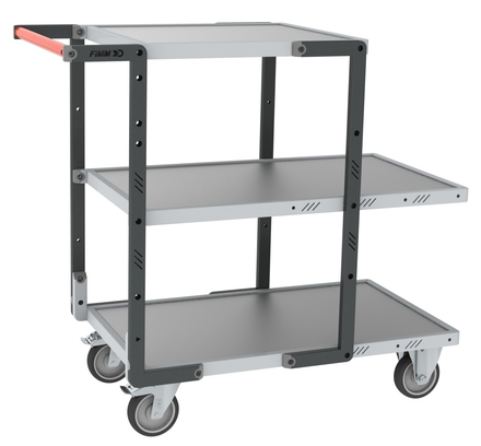 Servante montée 3 plateaux tôle galva charge 250 kg - FIMM - 886721325