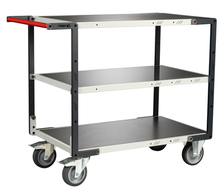 Servante montée 3 plateaux tôle 850x500 mm roues TPE 400 kg - FIMM - 886721344