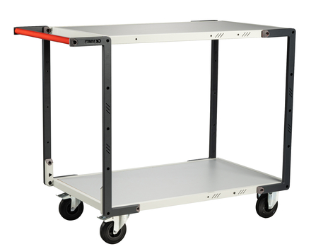 Servante montée 2 plateaux mélaminé + roues CC, 250 kg - FIMM - 886722112