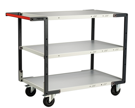 Servante montée 3 plateaux mélaminé 1000x600 mm roues CC 250 kg - FIMM - 886722114