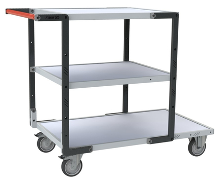 Servante montée 3 plateaux mélaminé + roues TPE 250 kg - FIMM - 886722123