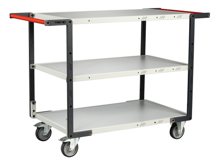 Servante montée 3 plateaux mélaminé double poignées 1000x600 mm roues TPE 250 kg - FIMM - 886722127