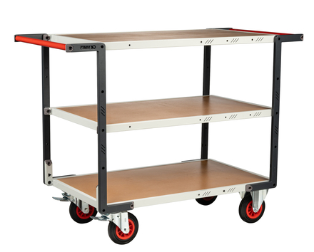 Servante montée 3 plateaux médium double poignées 1000x600 mm roues CC 400 kg - FIMM - 886722237