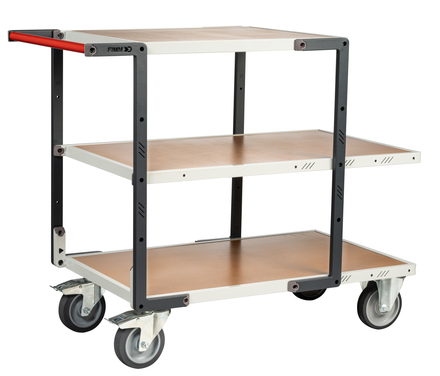 Servante montée 3 plateaux médium + roues TPE 400 kg - FIMM - 886722245