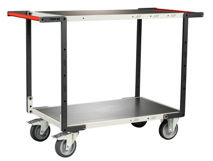 Servante montée 2 plateaux tôle galva double poignées 1000x600 mm roues TPE 400 kg - FIMM - 886722446