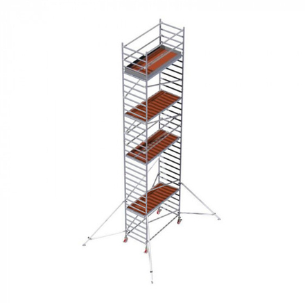 Echafaudage roulant aluminium professionnel avec rattrapage de niveaux FACAL - modèle CAPO - hauteur de travail max 9,90 m - C392CBLI22