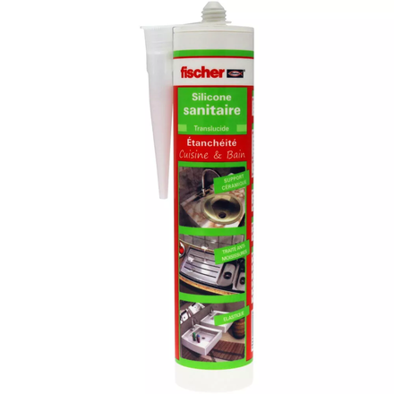 Mastic sanitaire FISCHER DSS translucide avec fongicides - 53397