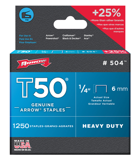 Agrafes T50 - 6mm - bte de 1250 VINMER - 031001