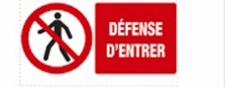 Plaque 330x200 'Défense d'entrer' VINMER - 386006