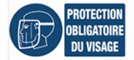 Plaque 330x200 'Protection obligatoire du visage' VINMER - 387008
