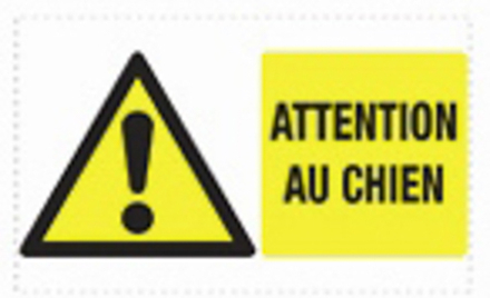 Plaque 330x200 'Attention au chien' VINMER - 388005