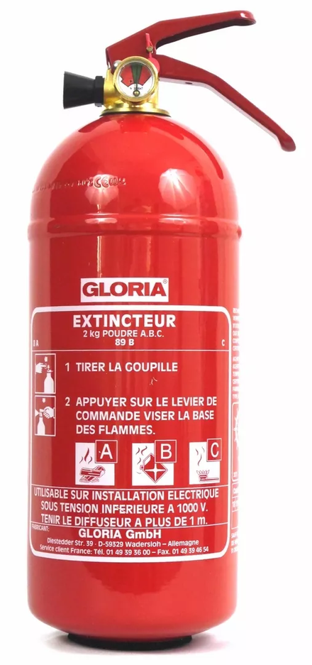 Extincteur à poudre ABC - 2 kg VINMER - 412010