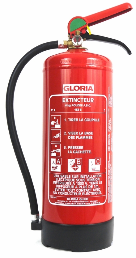 Extincteur à poudre ABC - 6 kg GLORIA - 412012