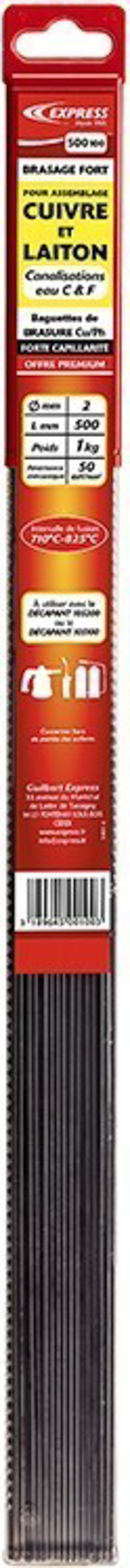 BAGUETTES DE BRASURE POUR CANALISATIONS EAU CHAUDE ET FROIDE - EXPRESS - 500100