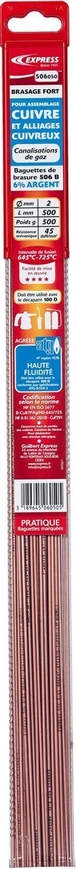 BAGUETTES DE BRASURE CUIVRE PH 6% ARGENT AGRÉE ATG (GDF) - EXPRESS - 506050