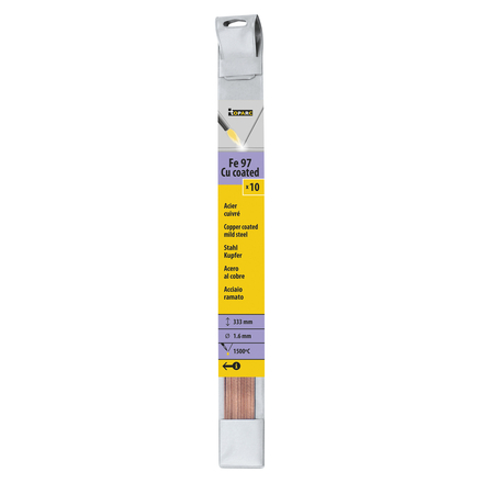 10 BAGUETTES ACIER CUIVRE Ø 1,6mm - L. 333mm - GYS - 047150