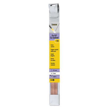 10 BAGUETTES ACIER CUIVRE Ø 2mm - L. 333mm - GYS - 047167