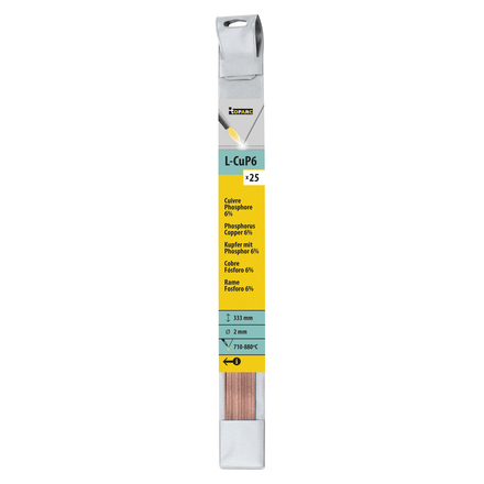 25 BAGUETTES CUIVRE PHOSPHORE 6% Ø 2mm - L. 333mm - GYS - 047198