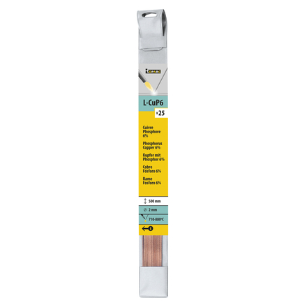 25 BAGUETTES CUIVRE PHOSPHORE 6% Ø 2mm - L. 500mm - GYS - 047204
