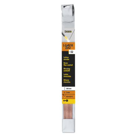 32 BAGUETTES LAITON ENROBEE Ø 2mm - L. 500mm - Blister 0.5kg - GYS - 047815