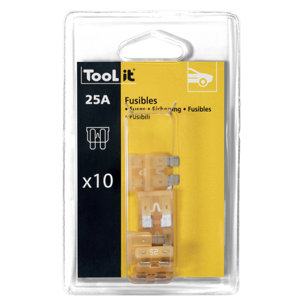 KIT 10 FUSIBLES 25A / CHARGEURS - Blister - GYS - 054516