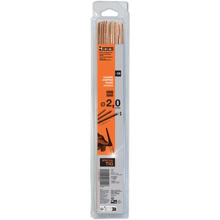 36 BAGUETTES TIG CUIVRE - ERCu Ø2,0 - 330mm - Blister 0,33kg - GYS - 069558