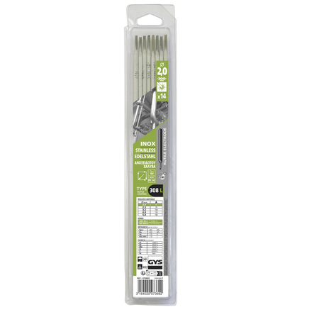 14 ÉLECTRODES 308L INOX Ø2,0 - BLISTER - GYS - 073692