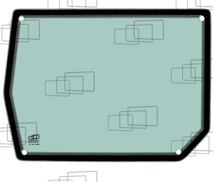 VITRE INFERIEURE PORTE GAUCHE COMPATIBLE B50 YANMAR