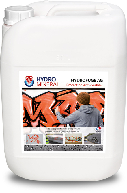 Produit organique décapant Graphittis et Tags AG hydrofuge  tous supports 20 Kg HYDRO MINERAL - AG20