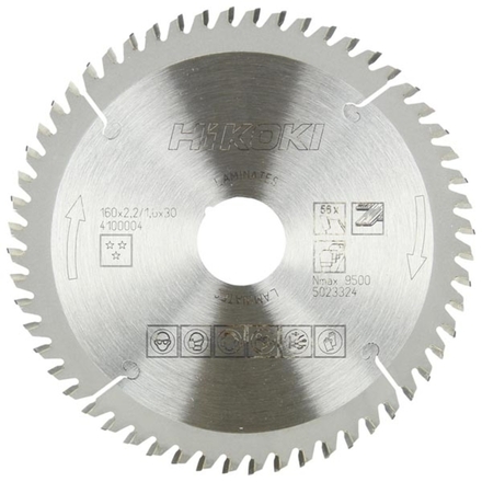 Lame de scie pour stratifié et mélamine 160x20 Z56 - HIKOKI - 4100002