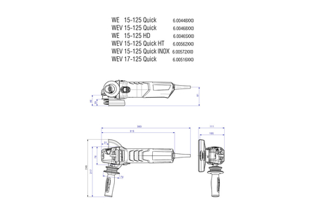 Meuleuse 125 mm WE 15-125 Quick - METABO - 600448000