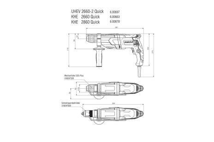 Marteau multi-fonction SDS Plus UHE 2660-2 Quick - METABO - 600697500