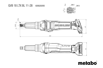 Meuleuse droite 18 V GVB 18 LTX BL 11-28 - METABO - 600826840